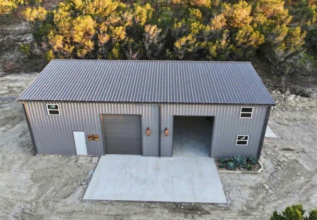 Multi-bay garage on a finished pad